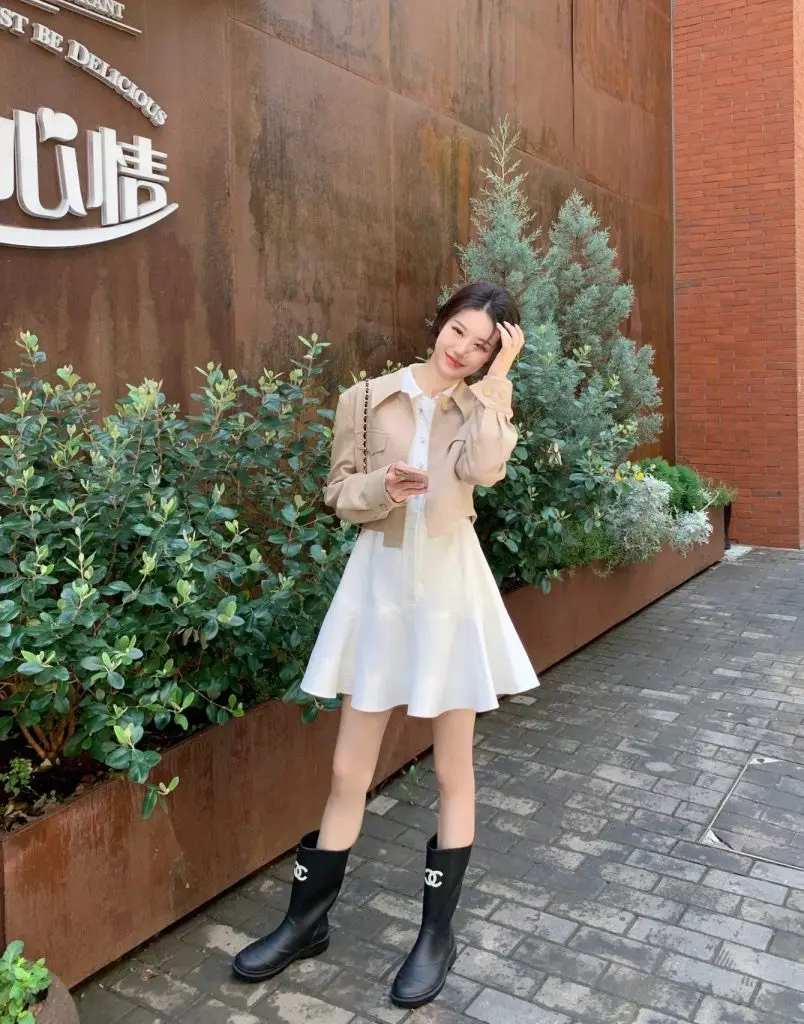 [常棉]美式美拉德不规则卡其色短款西装外套女春秋夹克开衫外搭风衣上衣