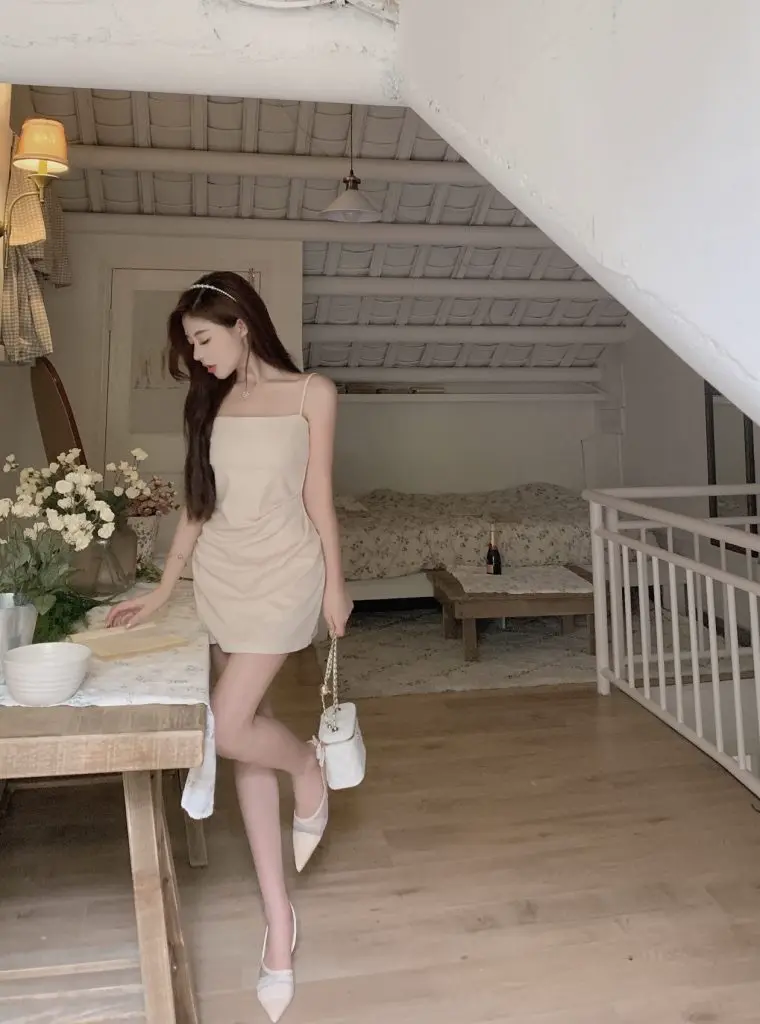 [梦仙家女装]仙气超仙森系小个子吊带连衣裙夏季女包臀裙子质感高级感