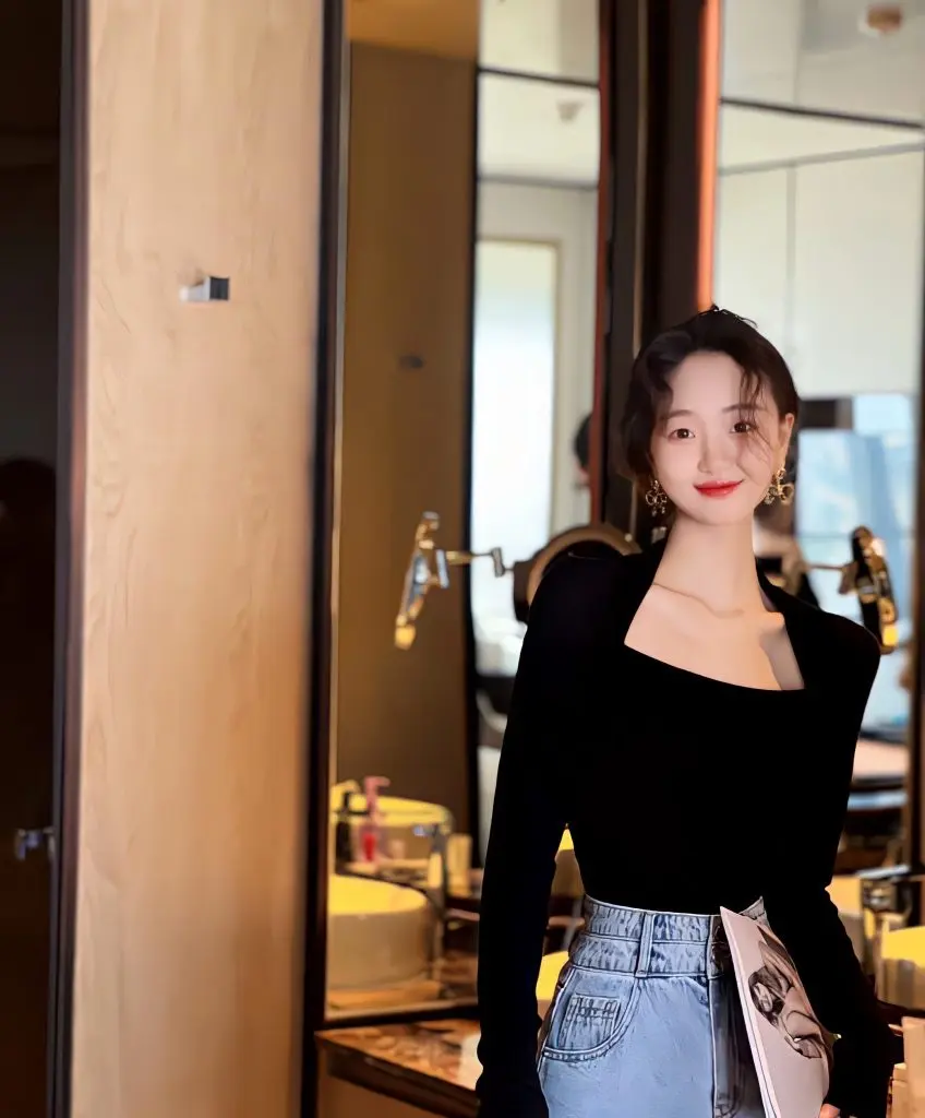 [V.C.I]黑色方领打底衫女秋冬季洋气内搭露锁骨气质低领上衣针织衫毛衣