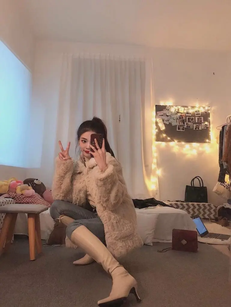 [蛋蛋肖设计师]白色靴子女尖头弹力长靴美式瘦瘦靴细跟高跟高筒长筒靴