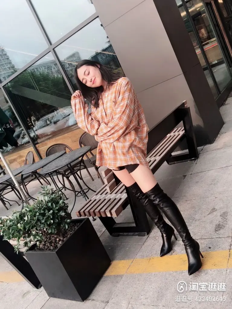 [唯美控女鞋]足伊妮 长筒靴细跟大码高跟鞋真皮过膝靴皮面高筒靴骑士靴尖头