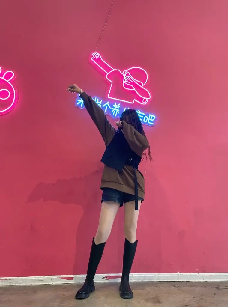 猫不理MEOWBELIEVE长筒靴女厚底小个子v口骑士靴子女长靴