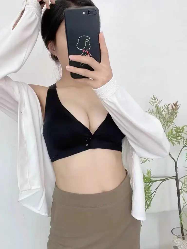 [SYJ女神试衣间]前扣文胸无钢圈聚拢美背无痕内衣女小胸收副乳防下垂