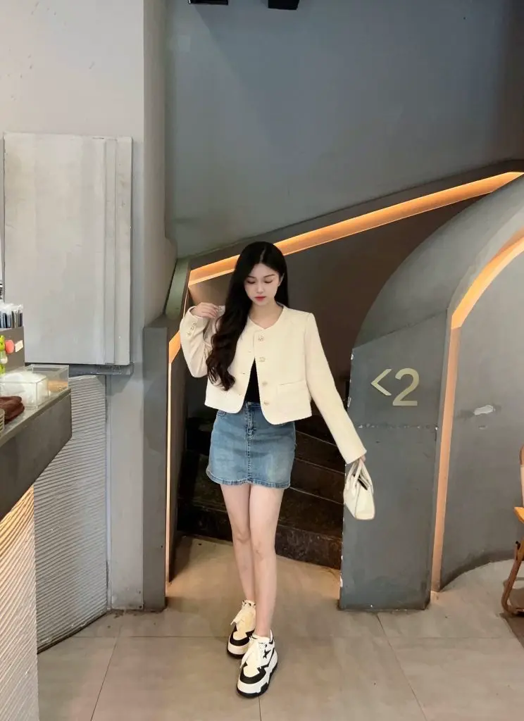 [张匠人]12公分小个子内增高女鞋厚底黑白星星10cm秋真皮小白鞋7厘米板鞋