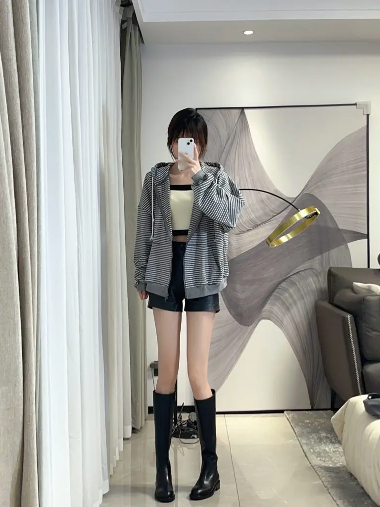 美洋同款73hours女鞋女星私服冬季骑士靴厚底靴子显瘦长靴