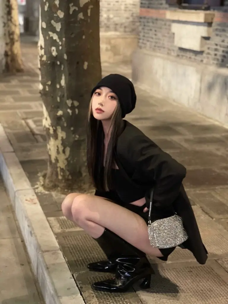 林再琳 理想秋冬~大筒围不过膝欧美骑士阔腿裤管靴高跟方头长靴子