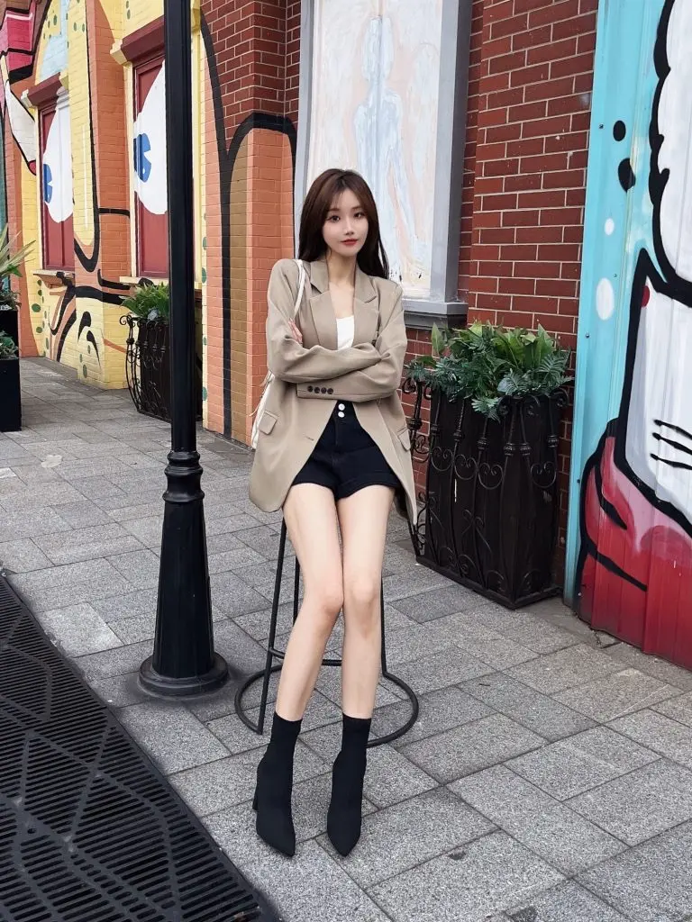 [王子定制女鞋]网红显瘦弹力高跟袜靴秋冬季毛线短靴尖头粗跟瘦瘦靴子