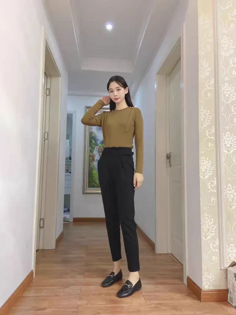 [ufp]毛呢阔腿裤女士秋冬复古高腰宽松休闲九分裤加绒加厚直筒烟管长裤