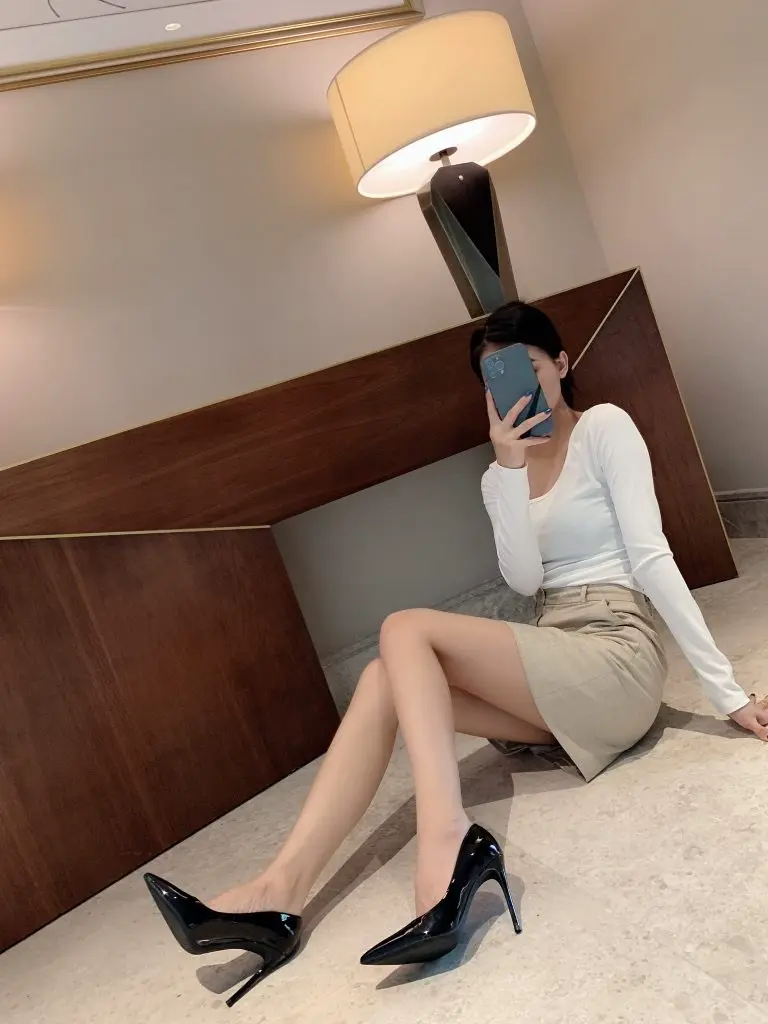 [尚迪姿]兜哥家女鞋 高跟鞋女细跟黑色工作单鞋尖头职业百搭网红春秋性感鞋