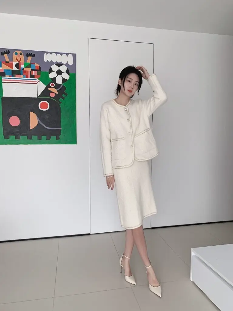 [HMZ/慧美姿]米白色时装凉鞋女尖头细跟高跟鞋包头中空夏季漆皮不累脚