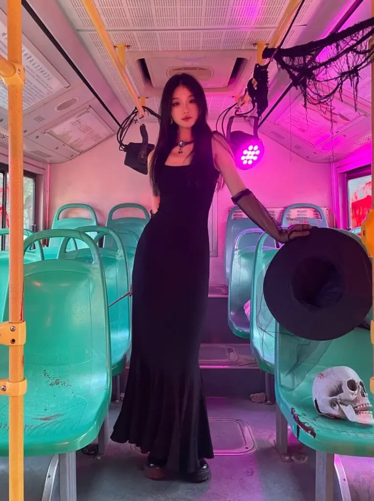 [Norain不下雨]步步生莲黑色设计感气质连衣裙夏针织鱼尾裙吊带裙