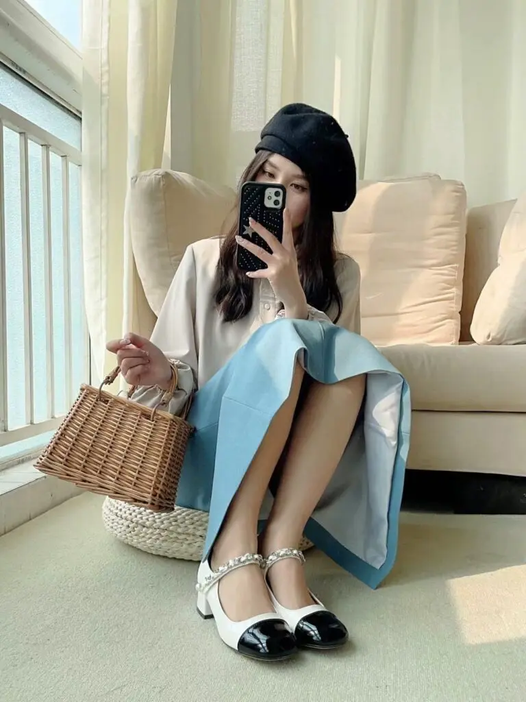 [Ocandy]大叔家小香风法式玛丽珍高跟鞋女圆头百搭粗跟浅口单鞋