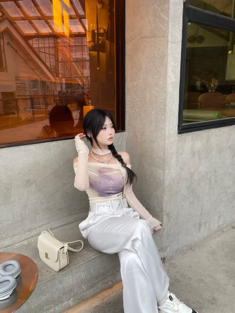 [早安樊樊]可拆腰带加厚仿醋酸料不易皱缎面裤女春慵懒垂坠休闲裤