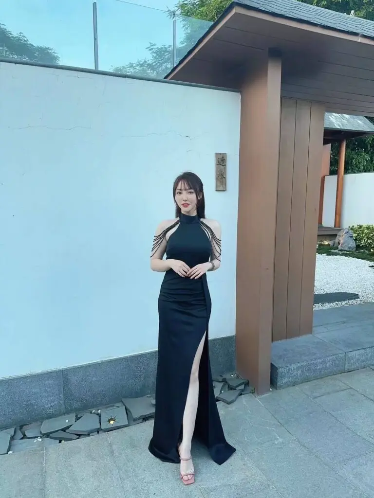 [鑫语]晚礼服女红色性感高级感宴会轻奢气质流苏旗袍敬酒服主持人鱼尾裙