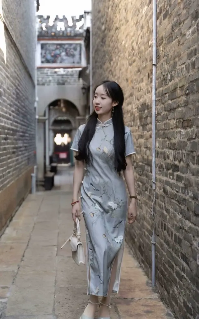 [花开栀夏 复古国风馆]针织提花旗袍民国风复古素雅印花国朝风气质优雅短袖改良年轻款