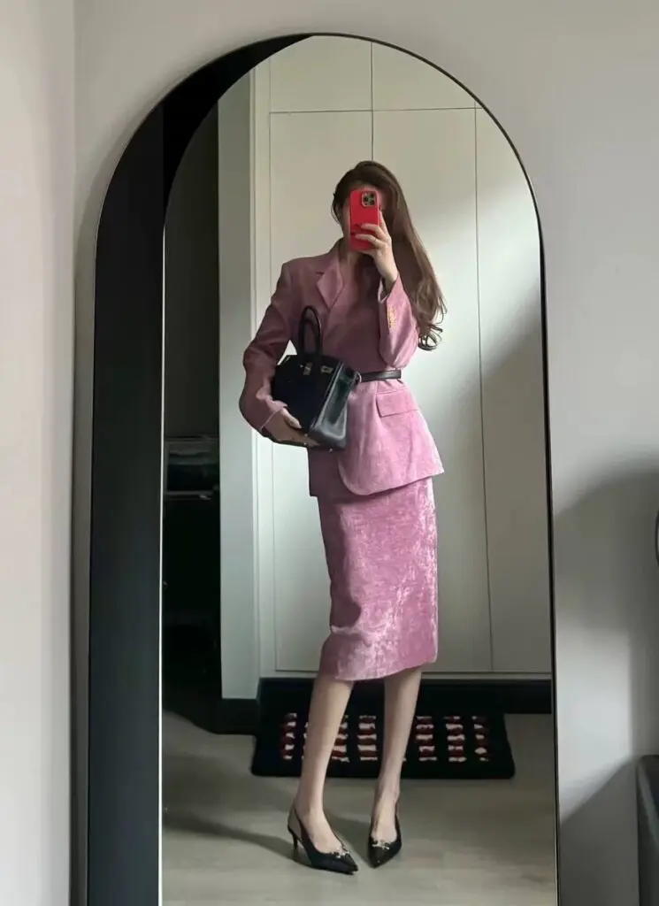 [emuy]黑色猫跟单鞋女百搭小众尖头后空浅口包头高跟鞋细跟