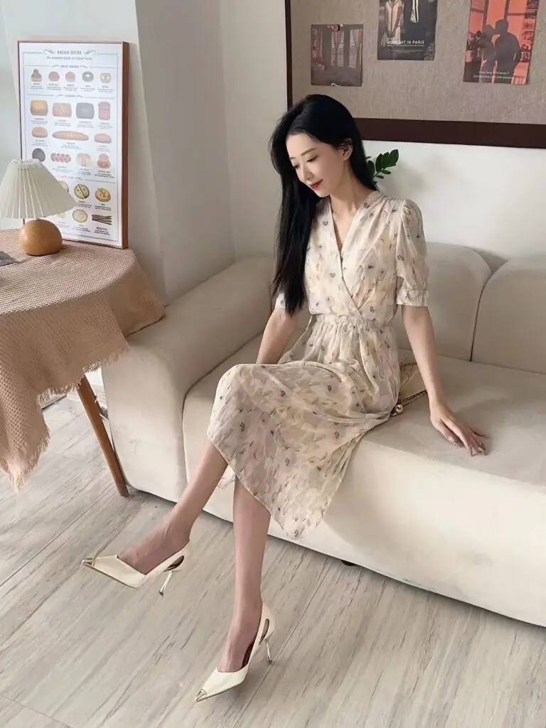 苏妃妃国风不累脚配裙子尖头高跟鞋女细跟气质单鞋