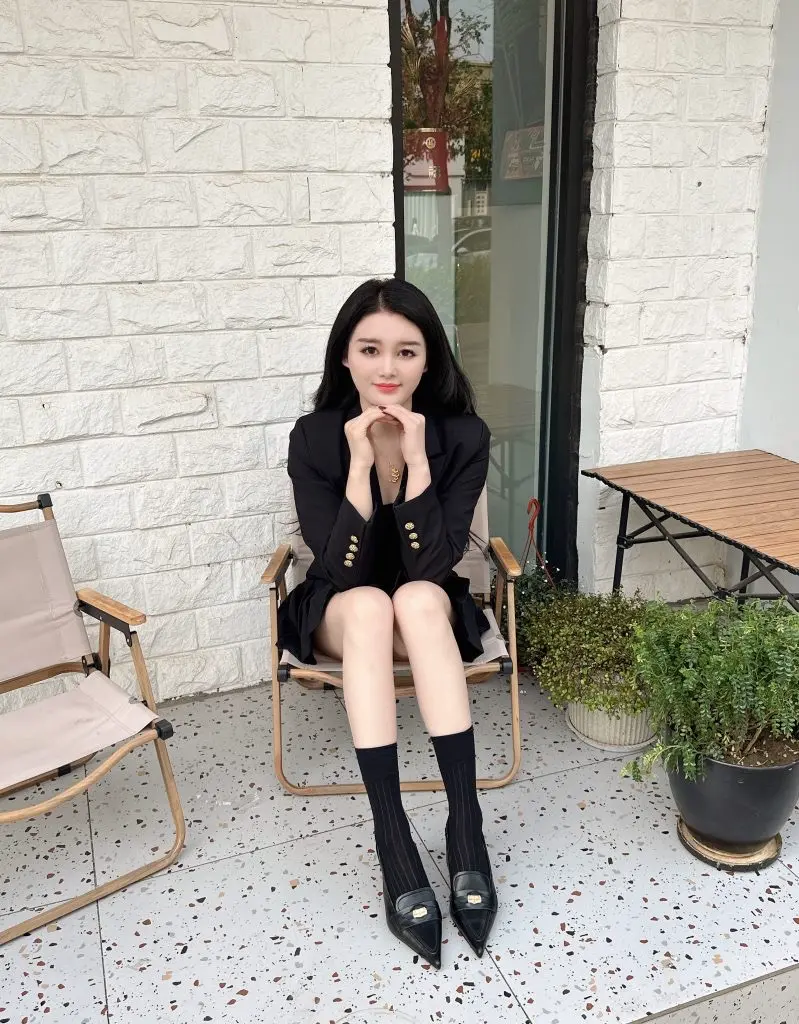 尖头高跟鞋女细跟单鞋春秋新款性感猫跟小众后空包头凉鞋夏