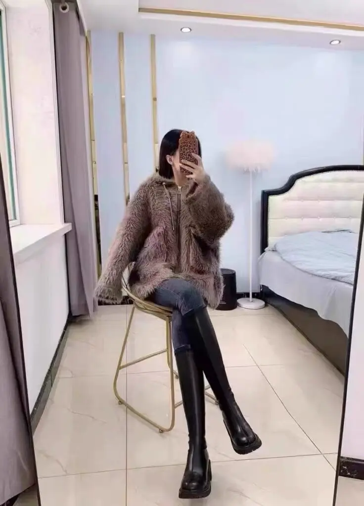 真皮厚底内增高长靴女小个子不过膝骑士靴弹力瘦瘦长筒靴