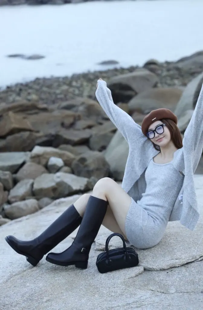 李嘉格同款思加图黑森林骑士靴复古长靴厚底9Y005DG4