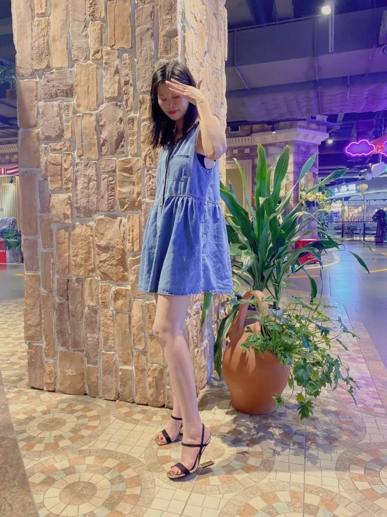 emuy粗跟凉鞋女夏季小众设计法式黑色性感异型跟一字带高跟鞋