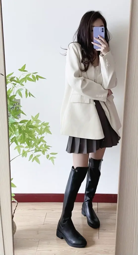 郭碧婷同款康莉弹力骑士靴女厚底瘦瘦靴过膝长筒靴