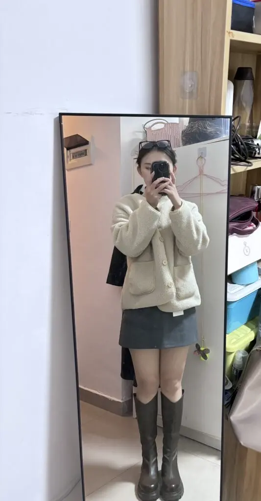 真皮长靴子高筒骑士靴女增高6cm厚底防水台女机车靴瘦瘦靴