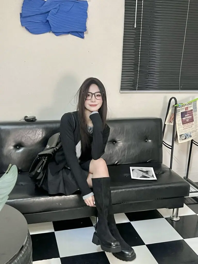 百思图叛逆出逃冬商场加绒弹力瘦瘦靴高跟女长靴M5201DG4