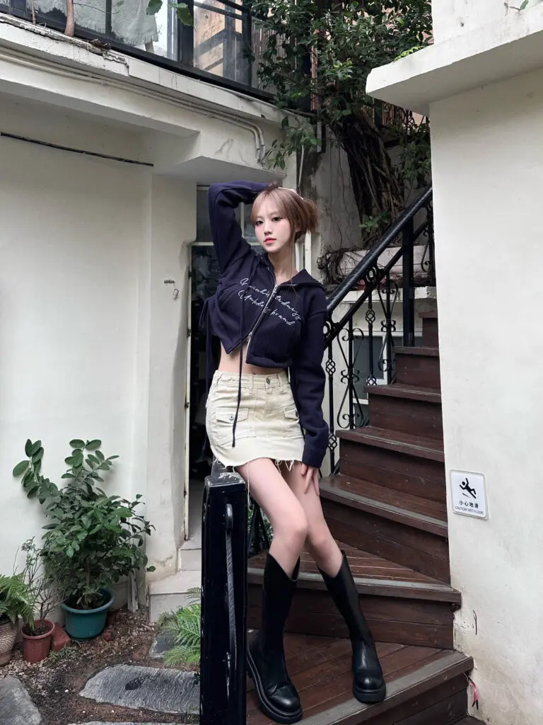 真皮v口长靴女瘦瘦靴长筒靴小个子厚底高筒靴骑士靴靴子