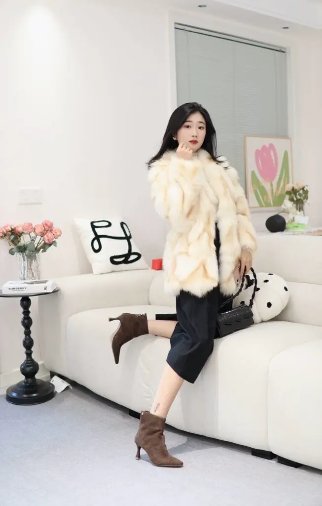 【静音系列】千百度羊皮细高跟弹力靴袜靴女短靴子