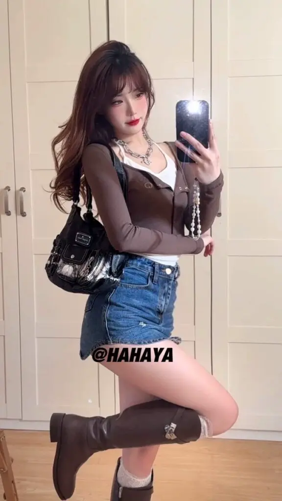 【一力米灰】英伦风时尚斜口加绒不过膝长靴女秋冬粗跟高筒骑士靴