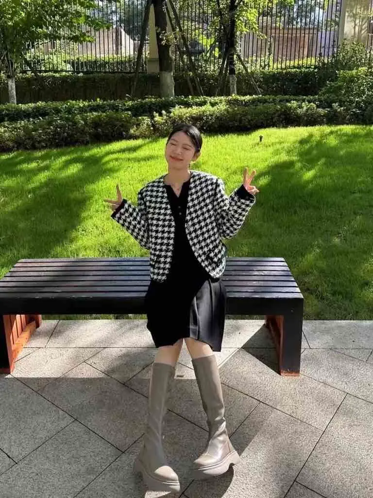 [拾贰设计师]意大利水染牛皮！增高长靴女不过膝厚底显瘦骑士靴长筒弹力瘦瘦靴