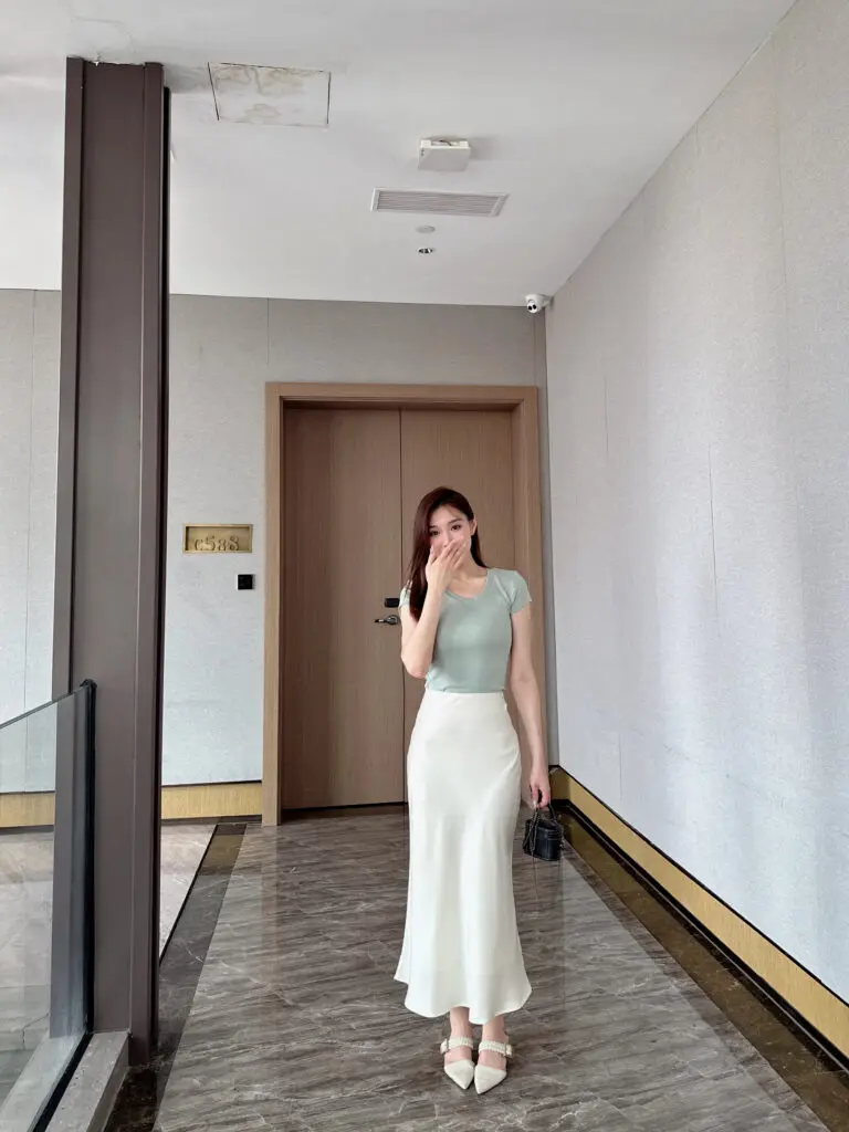 [岛歌夫人]缎面半身裙女夏季高腰丝绸鱼尾裙子气质包臀长款一步半裙