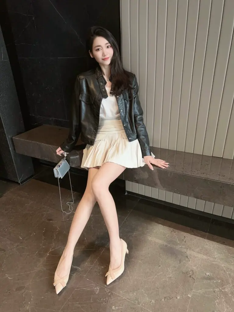 [爱琴岛时尚女鞋]羊皮裸色粗跟尖头中跟5cm高跟鞋女7厘米软皮配裙子单鞋