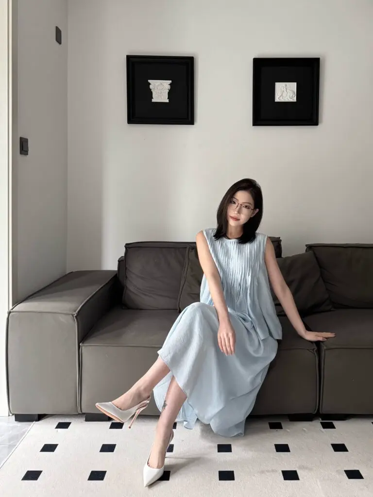 [陆小姐定制]白色尖头高跟鞋女法式细跟后空单鞋性感浅口一字带凉鞋