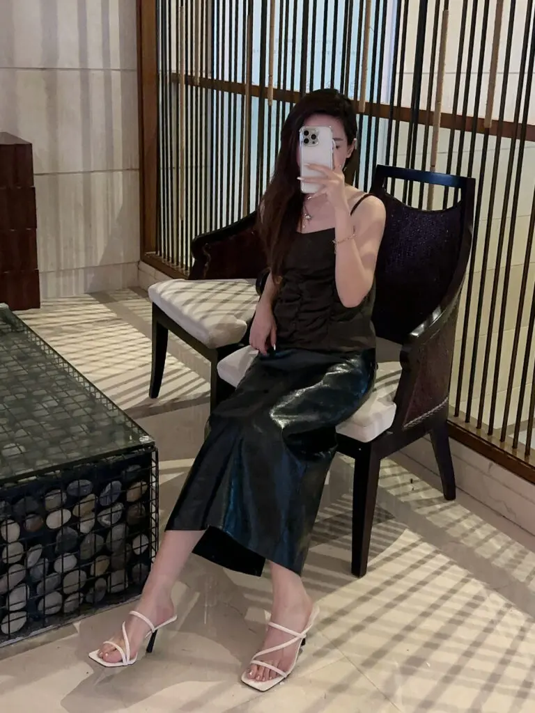 [佩丹妮]法式白色高跟鞋女细跟仙女一字带凉鞋女夏百搭方头凉拖鞋女