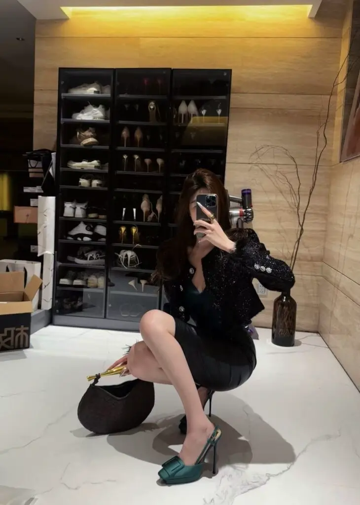 [crazy TT]韩剧安娜同款鞋裴秀智绿色高跟鞋配裙子女神高级感气质名媛防水台