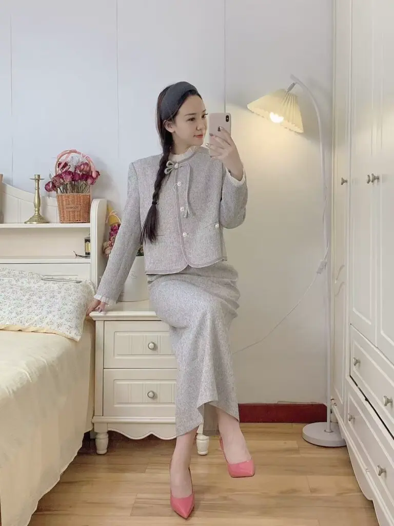 [红红家女鞋]法式少女高跟鞋名媛网红气质尖头漆皮浅口粗跟单鞋百搭工作鞋