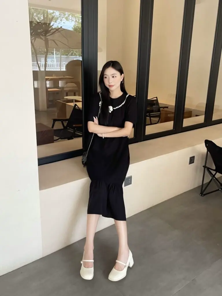 「卓诗尼」高跟鞋夏季法式玛丽珍粗跟白色妈妈鞋母亲节礼物