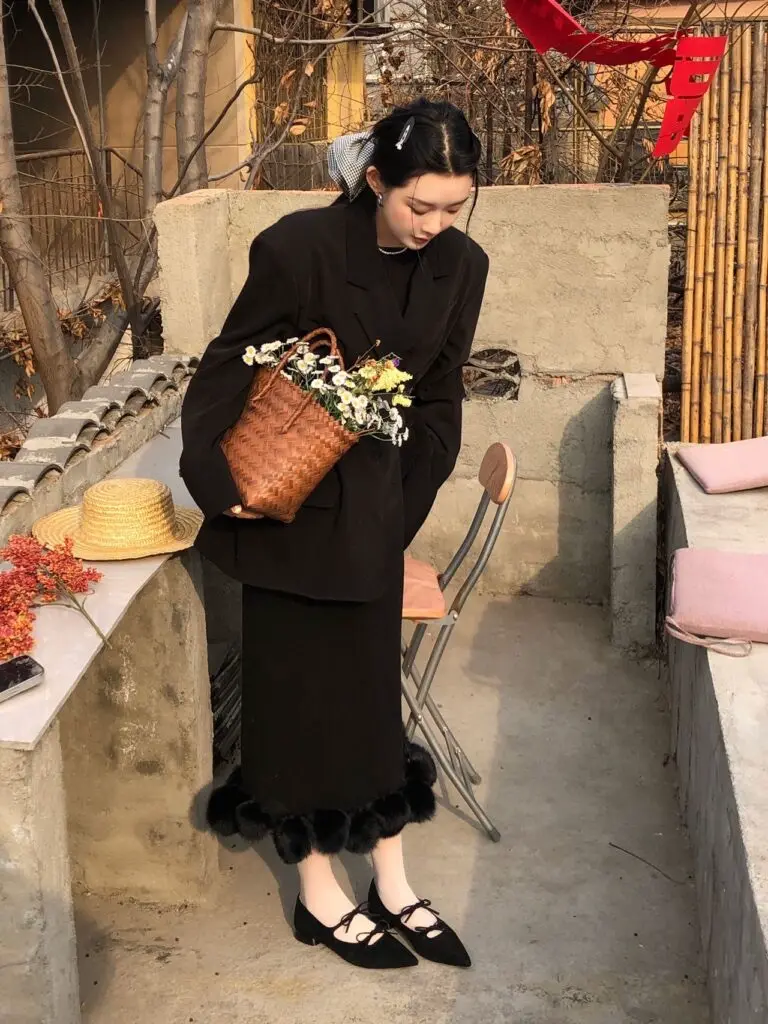 [博主推荐]千百度羊皮蝴蝶结玛丽珍女春夏凉拖鞋平底单鞋