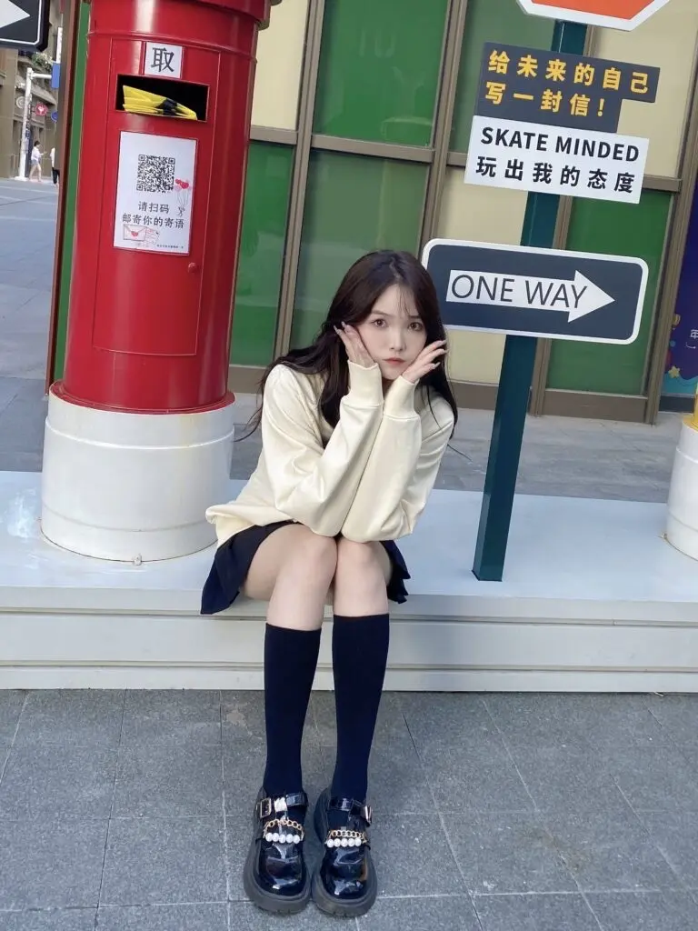 压力小腿袜女春夏季强压瘦腿中筒jk袜子长袜过膝袜防滑黑色长筒袜