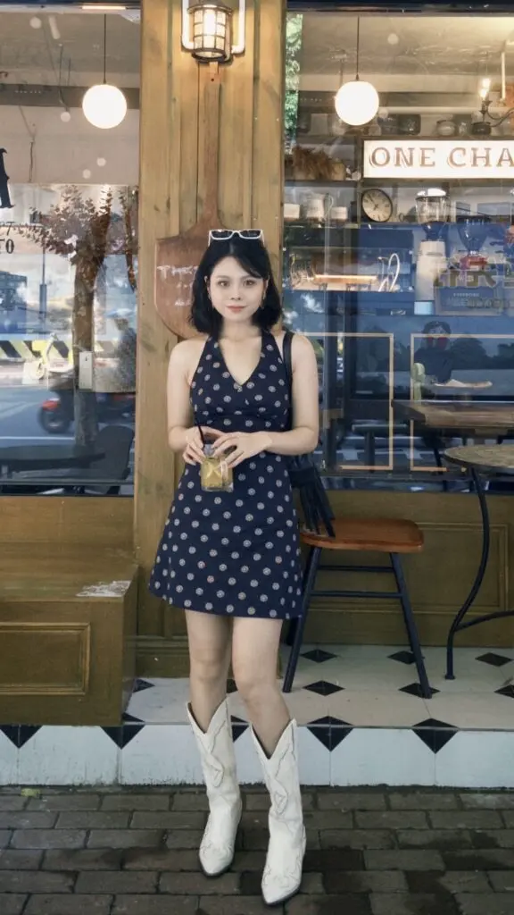 Since Beauty法式度假风复古挂脖露背连衣裙女碎花辣妹