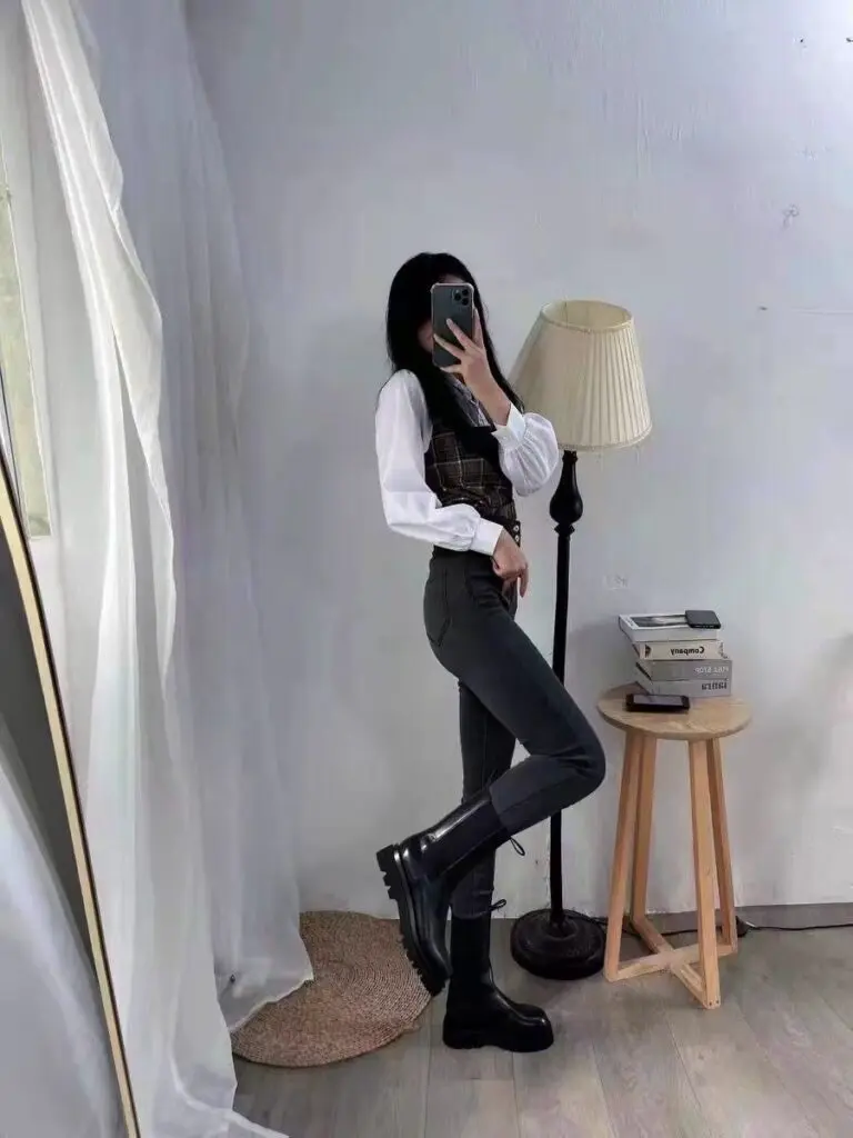 烟灰色小脚牛仔裤女春秋高腰修身显瘦紧身女士九分铅笔裤