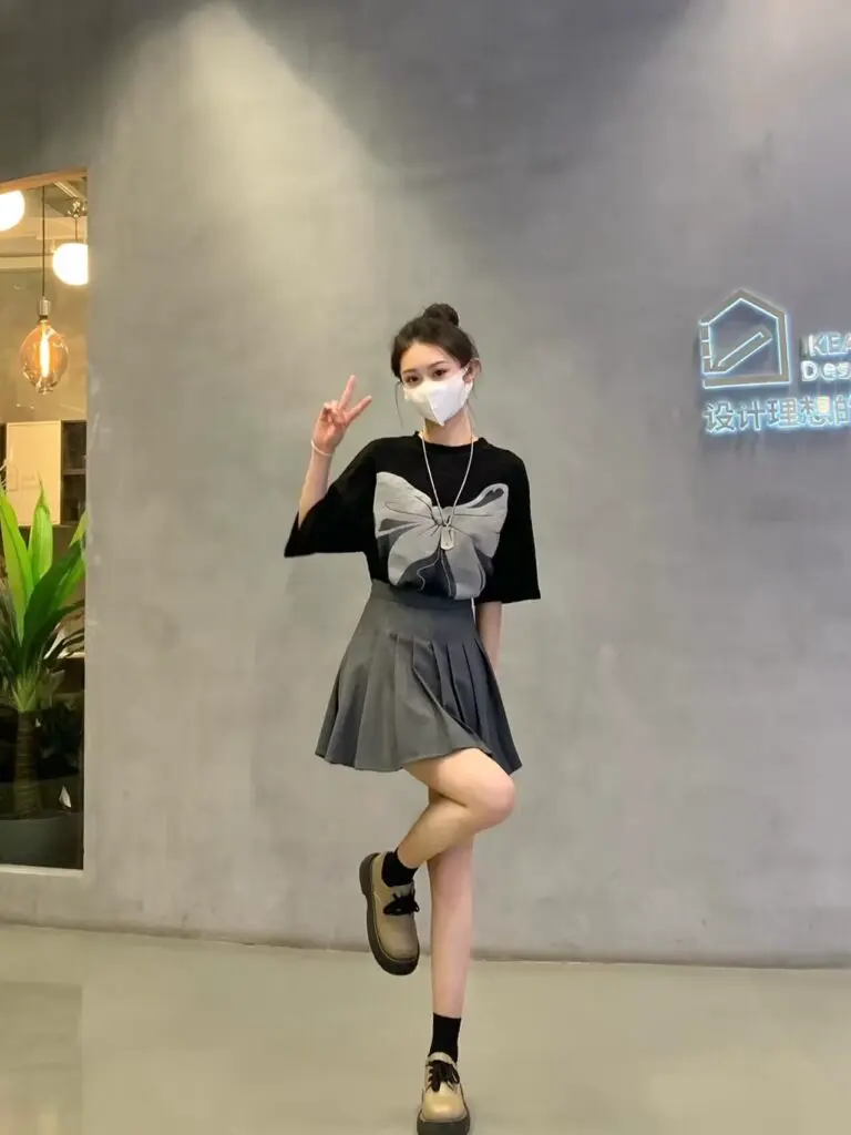 灰色百褶裙半身裙女夏季高腰显瘦jk西装短裙短款a字裙子