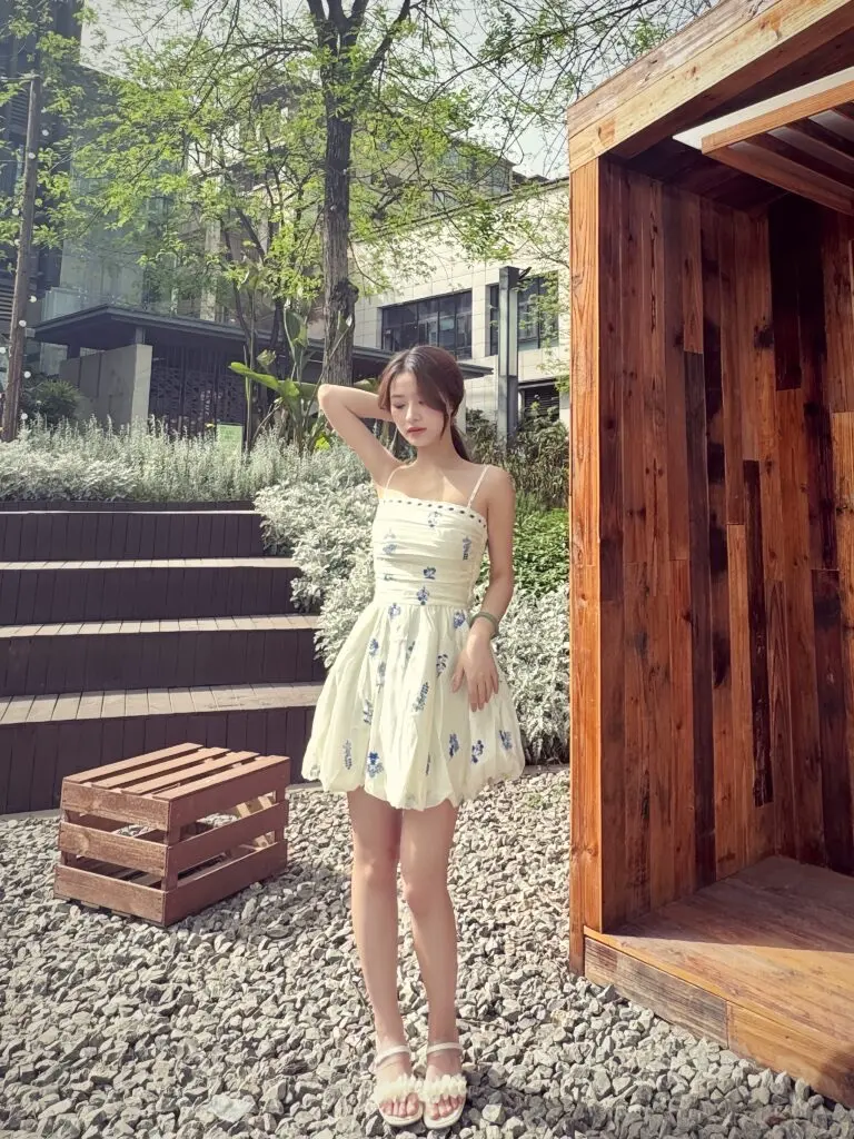 新中式国风EIA一尧【海盐coco】法式吊带连衣裙夏刺绣开衫花苞裙