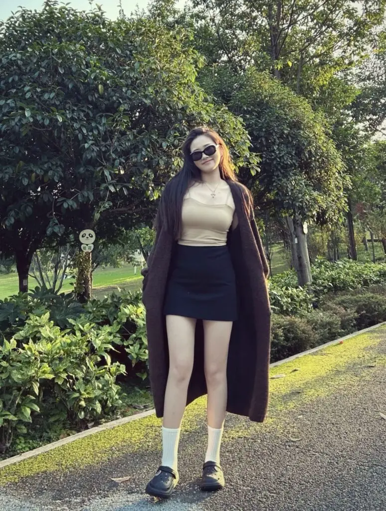 tiphne欧意韩 西装短裙女春夏减龄学生高腰百搭A字气质灰色包臀半身裙