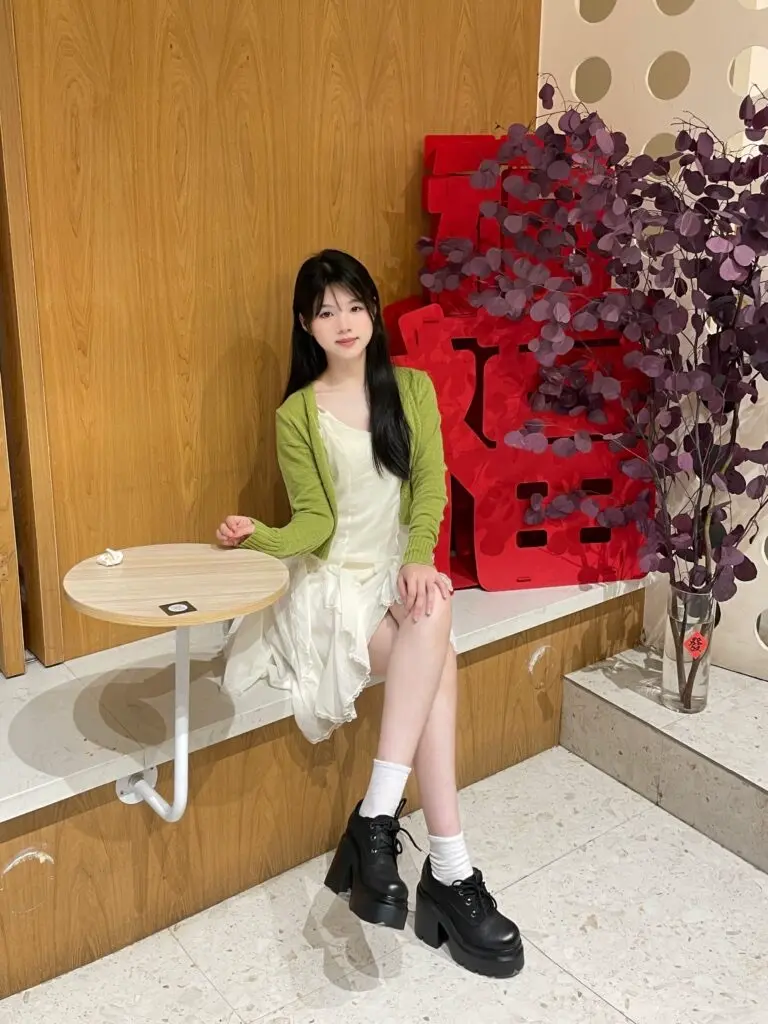 12cm百搭黑色小皮鞋粗跟厚底松糕鞋春秋真皮防水台高跟鞋Y848