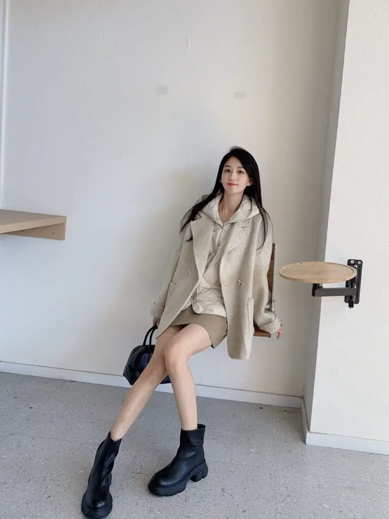 TATA他她喵爪靴秋冬时装靴弹力靴女靴瘦瘦靴厚底短靴CEG01DZ4