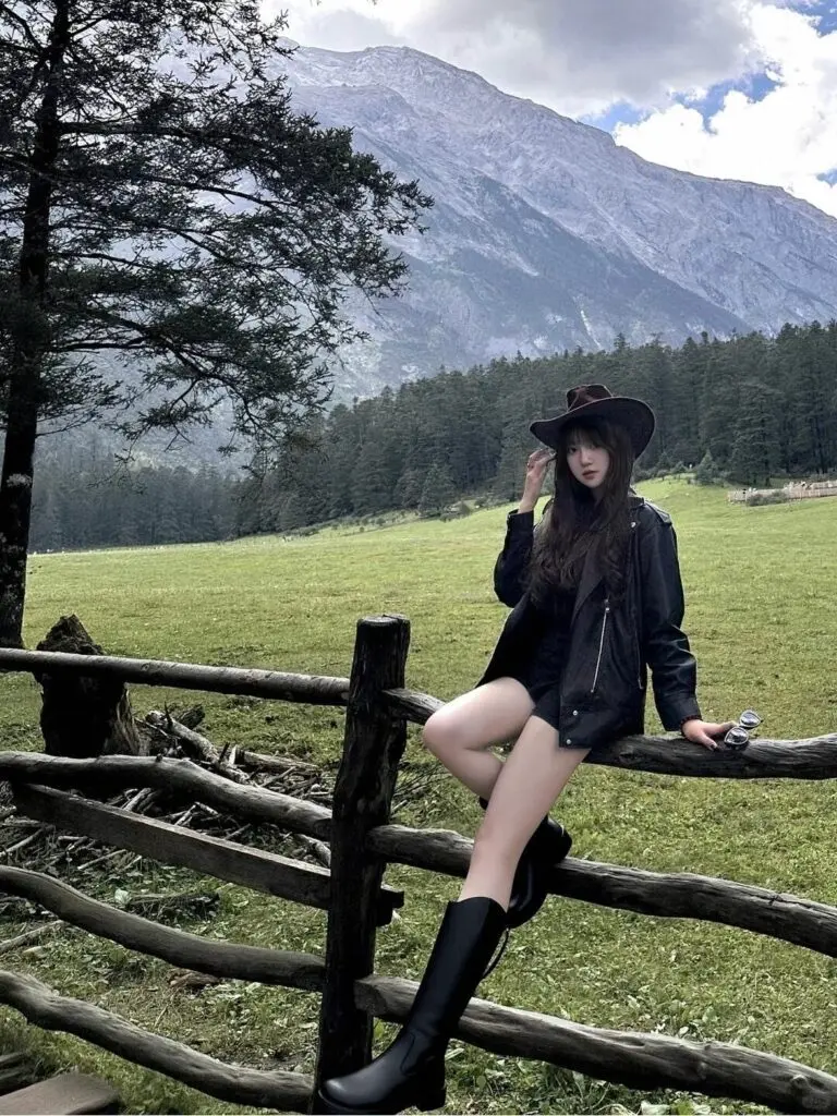 赵露思许妍同款natursun长筒骑士靴女切尔西靴女式真皮高筒马术靴